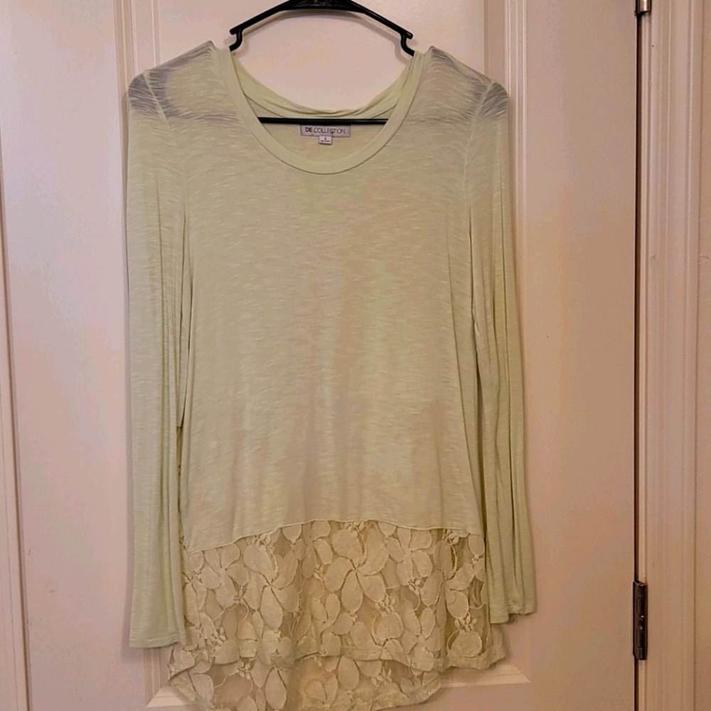 Long-sleeved Lace Detailed Shirt